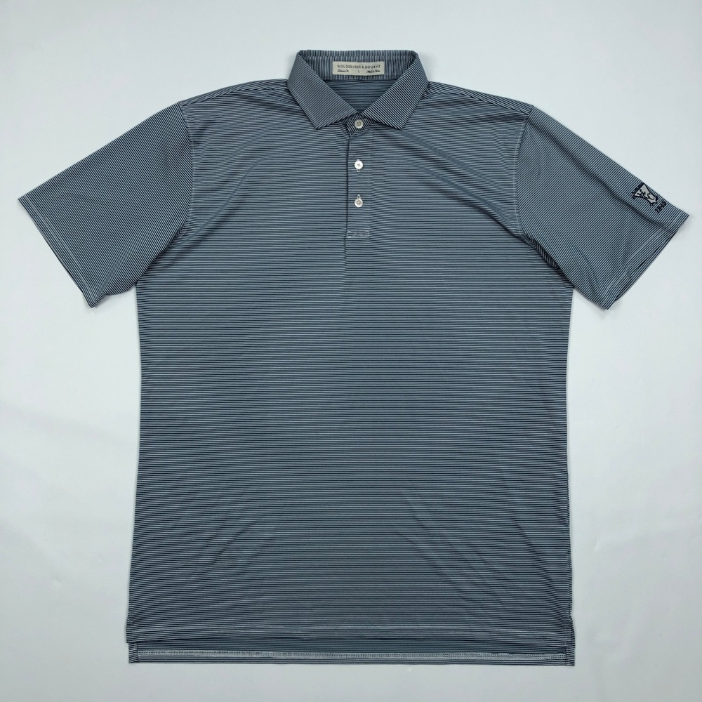 Holderness & Bourne Perkins Polo Shirt Mens Large Stripe Highland Country Club